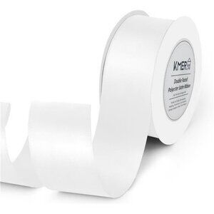White Satin Ribbon 1 5 Inch Wide 25 Yards Double Face Ribbon for Wedding Crafts